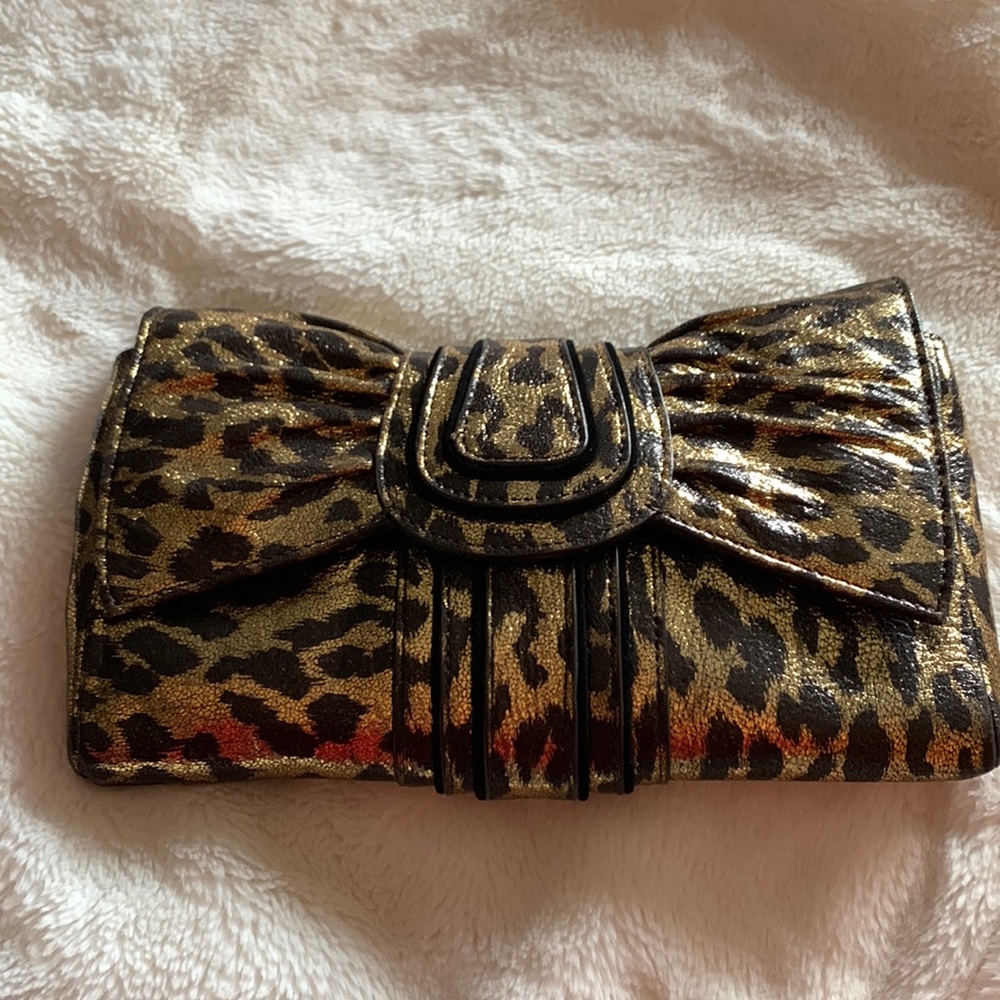Elaine Turner animal print clutch